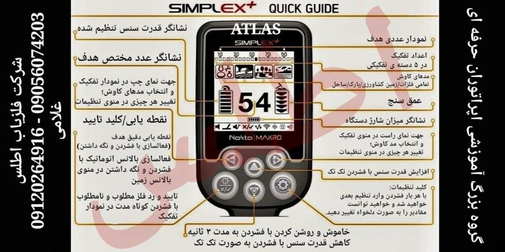 آموزش منوهای دستگاههای فلزیاب